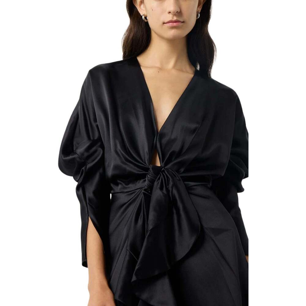 Alejandra Alonso Rojas - Knot Silk Dress with Ruffles - US 2 - Picture 5 of 7